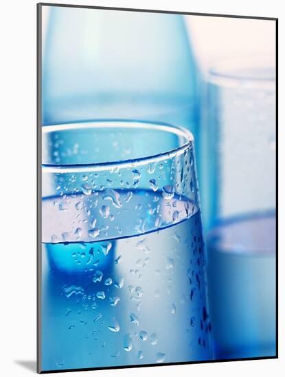 Bottle and glasses of water-null-Mounted Photographic Print