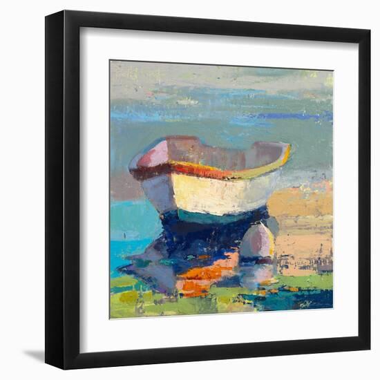 Bottle Green Boat-Beth A. Forst-Framed Art Print