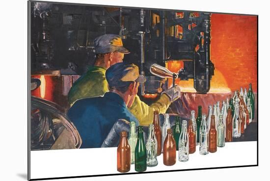 Bottle Making Factory-null-Mounted Art Print