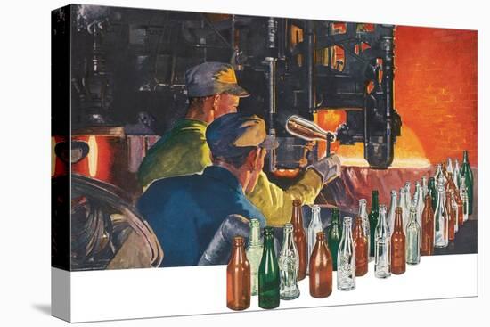 Bottle Making Factory-Found Image Press-Stretched Canvas