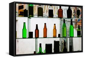 Bottles Displayed at Foreigner Bar, Old Town, Dali, Yunnan Province, China-null-Framed Stretched Canvas