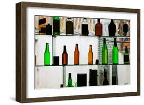 Bottles Displayed at Foreigner Bar, Old Town, Dali, Yunnan Province, China-null-Framed Photographic Print