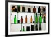 Bottles Displayed at Foreigner Bar, Old Town, Dali, Yunnan Province, China-null-Framed Photographic Print