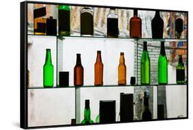 Bottles Displayed at Foreigner Bar, Old Town, Dali, Yunnan Province, China-null-Framed Stretched Canvas