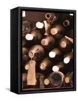 Bottles in Tasting Room, Bodega Pisano Winery, Progreso, Uruguay-Per Karlsson-Framed Stretched Canvas