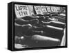 Bottles of Lafite Wines, Now Museum Pieces in French Wine Cellar-Carlo Bavagnoli-Framed Stretched Canvas