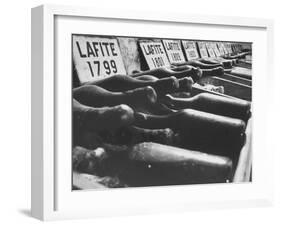 Bottles of Lafite Wines, Now Museum Pieces in French Wine Cellar-Carlo Bavagnoli-Framed Photographic Print