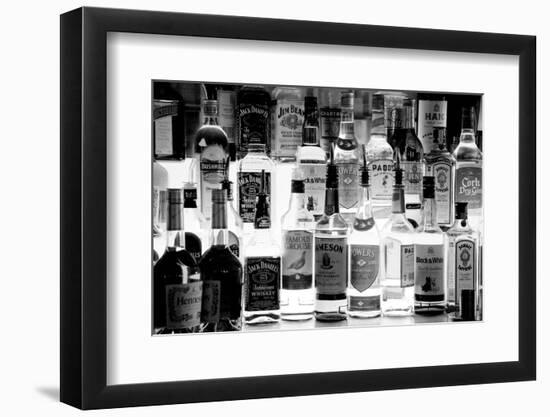 Bottles of Liquor, De Luan's Bar, Ballydowane, County Waterford, Ireland-null-Framed Photographic Print