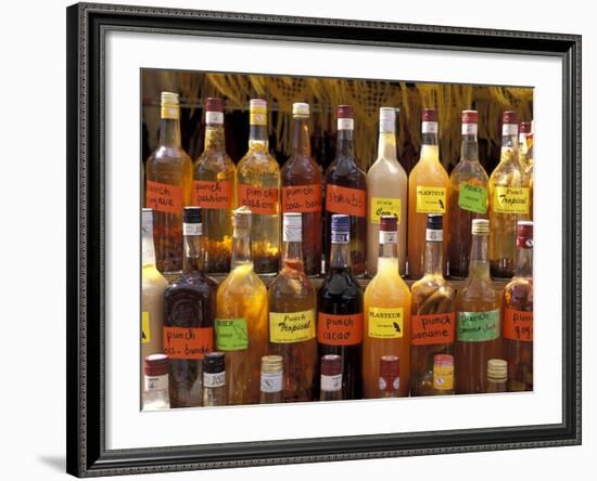 Bottles of Local Rum Drinks at Le Diamant Village, Martinique, West Indies, Caribbean-Guy Thouvenin-Framed Photographic Print