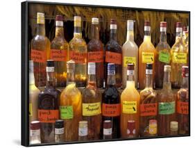 Bottles of Local Rum Drinks at Le Diamant Village, Martinique, West Indies, Caribbean-Guy Thouvenin-Framed Photographic Print