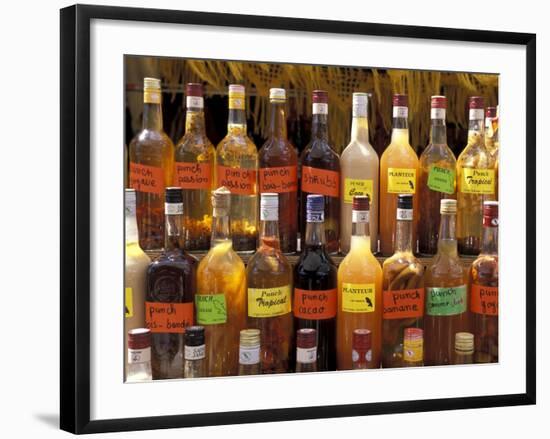 Bottles of Local Rum Drinks at Le Diamant Village, Martinique, West Indies, Caribbean-Guy Thouvenin-Framed Photographic Print