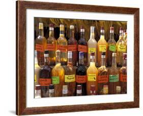 Bottles of Local Rum Drinks at Le Diamant Village, Martinique, West Indies, Caribbean-Guy Thouvenin-Framed Photographic Print