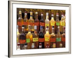 Bottles of Local Rum Drinks at Le Diamant Village, Martinique, West Indies, Caribbean-Guy Thouvenin-Framed Photographic Print