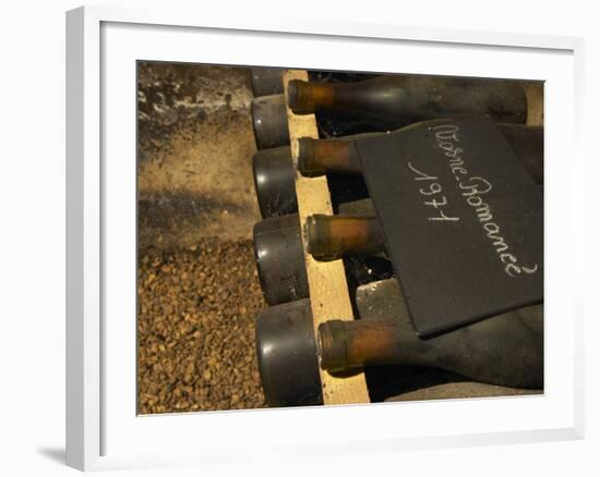 Bottles of Vosne Romanee, Burgundy Wine, Maison Louis Jadot, Beaune, Cote d'Or, Bourgogne, France-Per Karlsson-Framed Photographic Print
