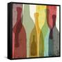 Bottles of Wine, Whiskey, Tequila, Vodka. Watercolor Silhouettes.-Ilya Bolotov-Framed Stretched Canvas