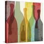 Bottles of Wine, Whiskey, Tequila, Vodka. Watercolor Silhouettes.-Ilya Bolotov-Stretched Canvas