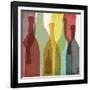 Bottles of Wine, Whiskey, Tequila, Vodka. Watercolor Silhouettes.-Ilya Bolotov-Framed Art Print