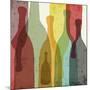 Bottles of Wine, Whiskey, Tequila, Vodka. Watercolor Silhouettes.-Ilya Bolotov-Mounted Art Print