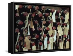 Bottles of Wine with Labels, Brunello, Montalcino, Tuscany, Italy, Europe-Morandi Bruno-Framed Stretched Canvas