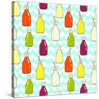 Bottles Pattern-TashaNatasha-Stretched Canvas