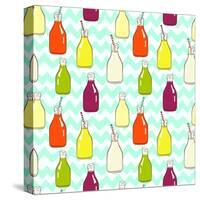 Bottles Pattern-TashaNatasha-Stretched Canvas