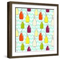 Bottles Pattern-TashaNatasha-Framed Art Print