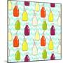 Bottles Pattern-TashaNatasha-Mounted Art Print