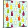 Bottles Pattern-TashaNatasha-Mounted Art Print