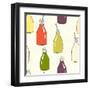 Bottles Pattern-TashaNatasha-Framed Art Print