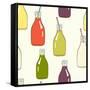 Bottles Pattern-TashaNatasha-Framed Stretched Canvas