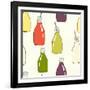 Bottles Pattern-TashaNatasha-Framed Art Print