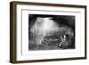 Bottom of a Pit Shaft in a Coal Mine with a Train of Loaded Wagons, 1860-null-Framed Giclee Print