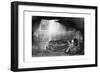 Bottom of a Pit Shaft in a Coal Mine with a Train of Loaded Wagons, 1860-null-Framed Giclee Print