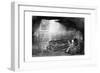 Bottom of a Pit Shaft in a Coal Mine with a Train of Loaded Wagons, 1860-null-Framed Giclee Print