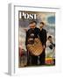 "Bottom of the Sixth"  (Three Umpires) Saturday Evening Post Cover, April 23,1949-Norman Rockwell-Framed Giclee Print