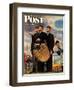 "Bottom of the Sixth"  (Three Umpires) Saturday Evening Post Cover, April 23,1949-Norman Rockwell-Framed Premium Giclee Print