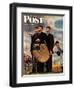 "Bottom of the Sixth"  (Three Umpires) Saturday Evening Post Cover, April 23,1949-Norman Rockwell-Framed Premium Giclee Print