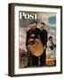 "Bottom of the Sixth"  (Three Umpires) Saturday Evening Post Cover, April 23,1949-Norman Rockwell-Framed Premium Giclee Print