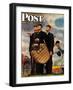 "Bottom of the Sixth"  (Three Umpires) Saturday Evening Post Cover, April 23,1949-Norman Rockwell-Framed Premium Giclee Print