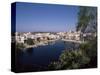 Bottomless Lake, or Lake Voulismeni in Foreground, Agios Nikolas, Crete, Greece-Robert Harding-Stretched Canvas