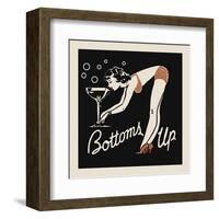 Bottoms Up-Retro Series-Framed Art Print