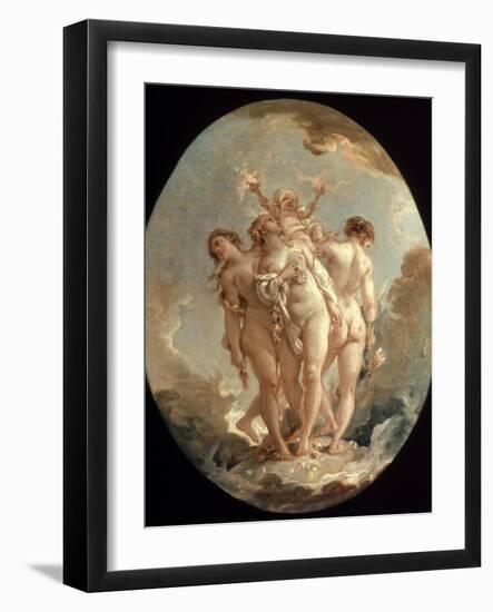 Boucher: Three Graces, 18 C-Francois Boucher-Framed Giclee Print