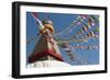 Bouddha (Boudhanath) (Bodnath) in Kathmandu is covered in colourful prayer flags, Kathmandu, Nepal-Alex Treadway-Framed Photographic Print