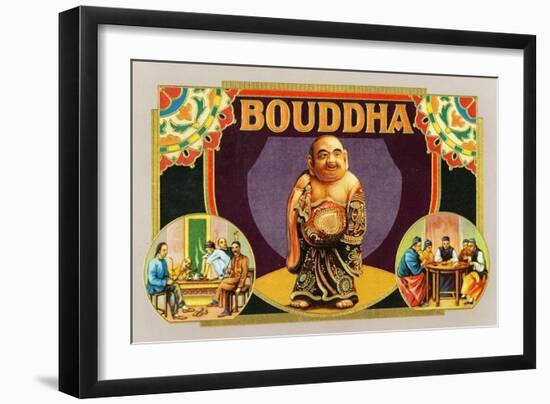 Bouddha Brand Cigar Inner Box Label, Misspelling of Buddha-Lantern Press-Framed Art Print