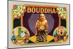 Bouddha Brand Cigar Inner Box Label, Misspelling of Buddha-Lantern Press-Mounted Art Print