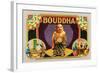 Bouddha Brand Cigar Inner Box Label, Misspelling of Buddha-Lantern Press-Framed Art Print