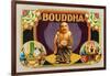 Bouddha Brand Cigar Inner Box Label, Misspelling of Buddha-Lantern Press-Framed Art Print