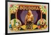 Bouddha Brand Cigar Inner Box Label, Misspelling of Buddha-Lantern Press-Framed Art Print