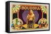 Bouddha Brand Cigar Inner Box Label, Misspelling of Buddha-Lantern Press-Framed Stretched Canvas