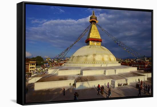 Boudha (Bodhnath) (Boudhanath) Tibetan Stupa in Kathmandu, UNESCO World Heritage Site, Nepal, Asia-Simon Montgomery-Framed Stretched Canvas